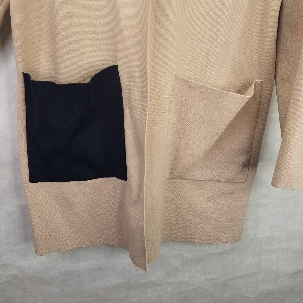 COS Open Cardigan Blazer Women's M Beige Tan Long Knit Jacket Minimalist Lagum - Picture 4 of 16